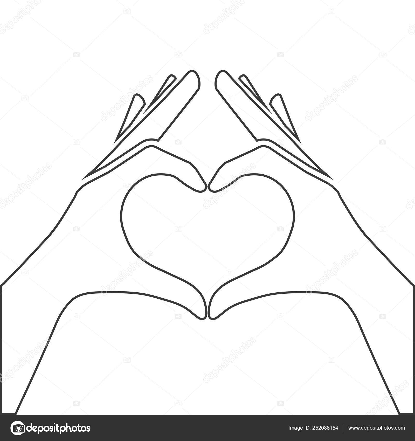 Heart Symbol Made Hands Vector Illustration Stock Vector C Byemoke 252088154