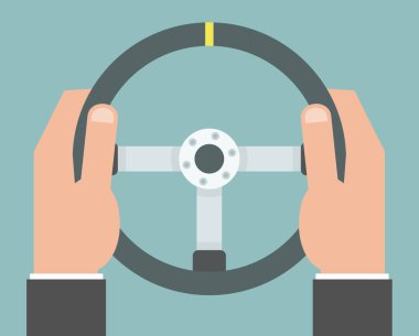 Hadım öküz tekerlek vektör çizim holding eller