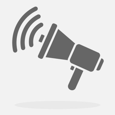 Megafon simge vektör çizim tutan el