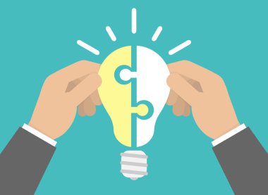 yeşil arka plan üzerinde adet ampul bir araya getirmek işadamları bulmaca