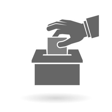 Beyaz kağıt oy sandığı koymak kavram el oylama