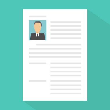 Müfredat vitae simge vektör illüstrasyonu