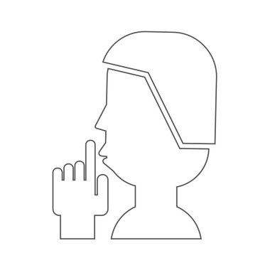 adam beyaz izole sessiz jest gösterilen yan görünüm