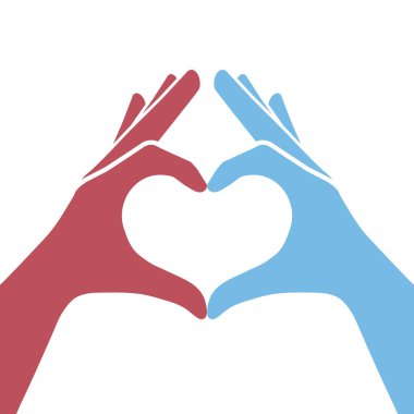 Eller vektör çizim yapılan kalp simgesi