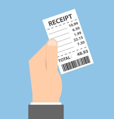 El tutma makbuz vektörü