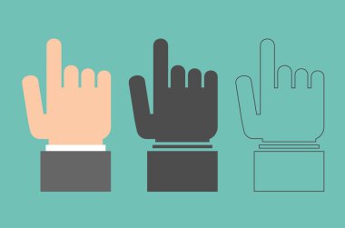 yeşil arka planda bir şey işaret işadamlarının kırpılmış görüntü