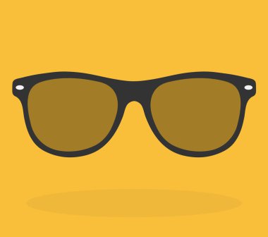 bir gözlük simgesi turuncu zemin üzerine