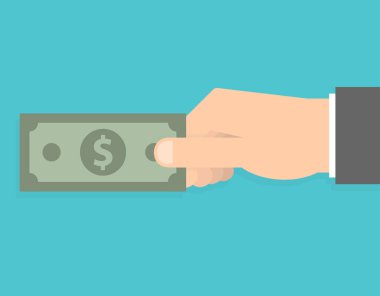 elinde dolar banknot tutan işadamı