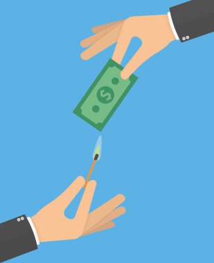 işadamı ateşe dolar banknot ayarı