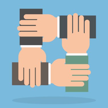 Eller birlikte, birlik ve takım kavramı holding iş adamları