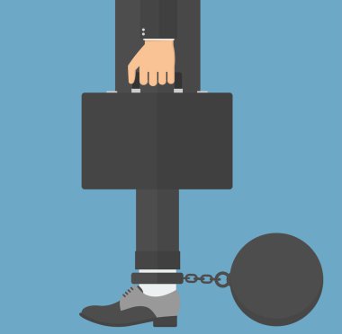 Ağırlık işadamı bacağızincirli. Düz stil