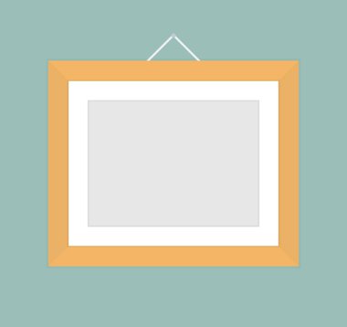  Boş resim çerçevesi duvar üzerinde