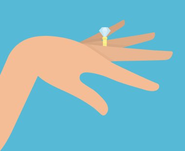 Bir kadın parmak elmas nişan yüzüğü