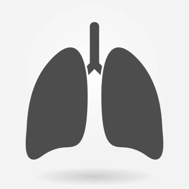 Düz stilde akciğer simgesi