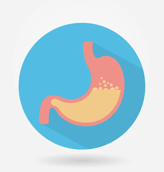 青い背景に胃のアイコン 医療の概念 — ストックベクタ