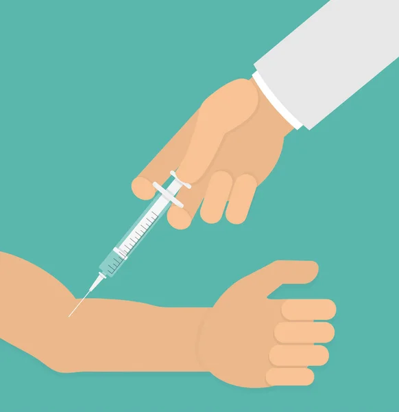 注射または予防接種の概念を得る — ストックベクタ