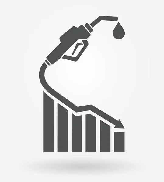 Prezzi Del Gas Scendendo Concetto Icona — Vettoriale Stock