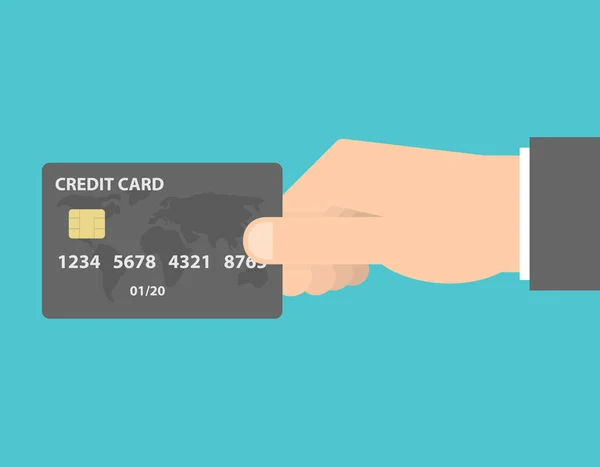 Mão Segurando Cartão Crédito — Vetor de Stock