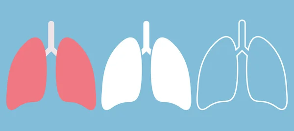 Icono Pulmón Tres Estilos Diferentes — Archivo Imágenes Vectoriales