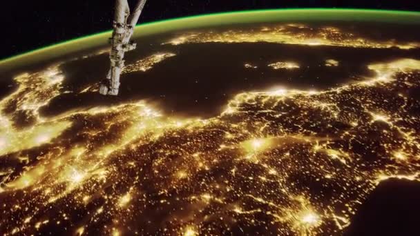 Un vuelo sobre la superficie terrestre, tomado de una estación espacial. Elementos de este vídeo amueblado por Nasa — Vídeos de Stock