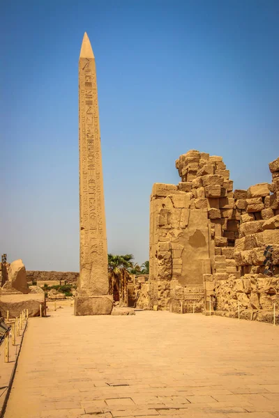 Ruínas Belo Templo Antigo Luxor Ruínas Templo Central Amon — Fotografia de Stock