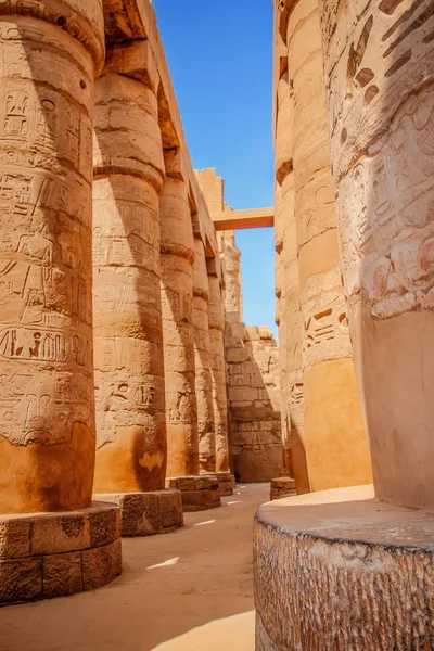 Ruínas Belo Templo Antigo Luxor Ruínas Templo Central Amon — Fotografia de Stock