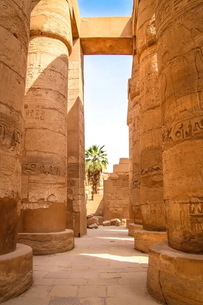 Ruínas Belo Templo Antigo Luxor Ruínas Templo Central Amon — Fotografia de Stock