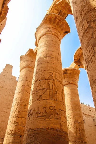 Руины Красивого Древнего Храма Луксоре Руины Центрального Храма Амон — стоковое фото