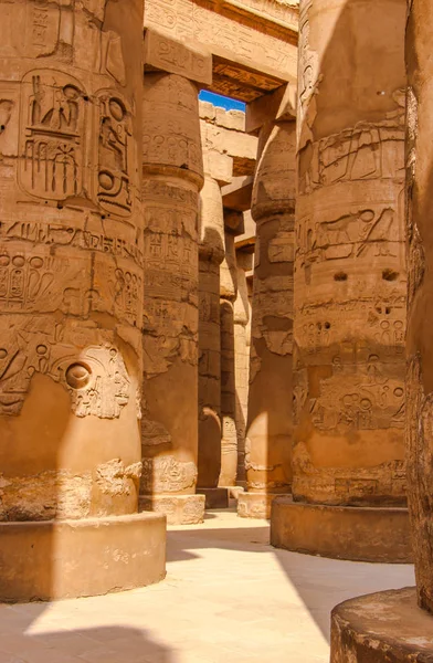 Ruiny Pięknego Starożytnej Świątyni Luksorze Ruiny Centrum Świątyni Amona — Zdjęcie stockowe