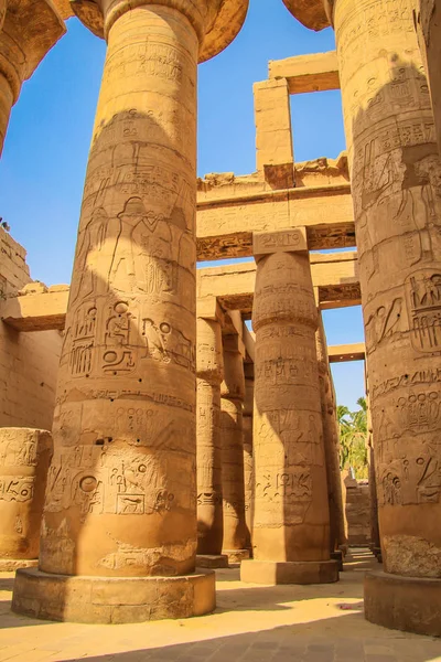 Ruínas Belo Templo Antigo Luxor Ruínas Templo Central Amon — Fotografia de Stock