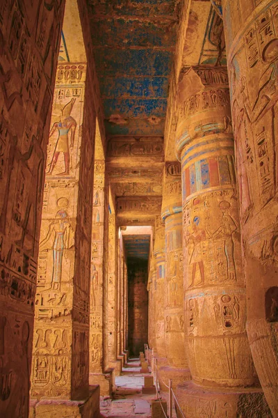 Piękna Starożytna Świątynia Medina Habu Egipt Luxor — Zdjęcie stockowe