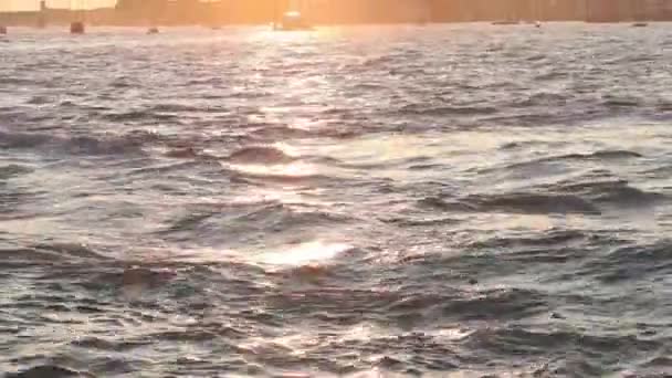 Barche Imbarcazioni Vela Lungo Canal Grande Venezia — Video Stock