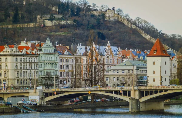 Güzel Manzara Kent Prag Vltava Nehri Çek Cumhuriyeti — Stok fotoğraf