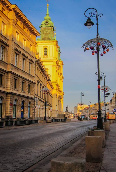 Schöne Häuser Der Königsstraße Warschau Polen — Stockfoto