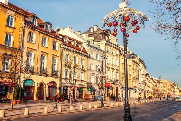 Hermosas Casas Carretera Real Varsovia Polonia — Foto de Stock