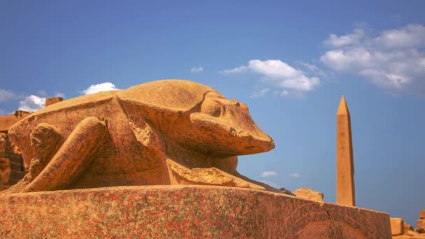 Die Skarabäus-Käfer-Statue ist ein Symbol für den Neuanfang und die Unendlichkeit des Lebens — Stockvideo