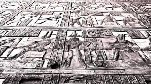 Wunderschönes Interieur des Tempels von Dendera oder des Tempels von Hathor. — Stockvideo