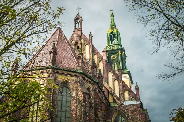 Vackra Mariakyrkan Kyrkan Marienkirche Berlin Tyskland — Stockfoto
