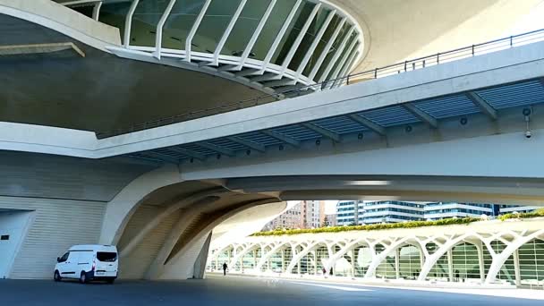 Hermosa Arquitectura Moderna Del Edificio Complejo Ciudad Las Artes Las — Vídeo de stock