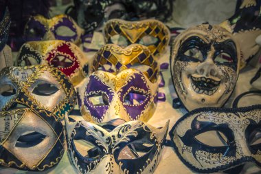 Güzel ve parlak karnaval Venedik Maske yakın çekim