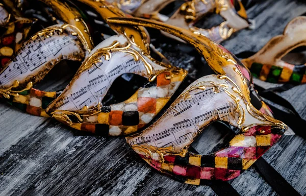 Beautiful Bright Carnival Venetian Masks Close — Stock Photo, Image