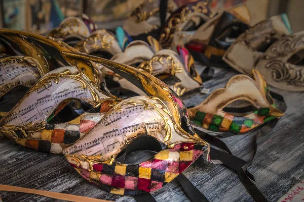 Beautiful Bright Carnival Venetian Masks Close — Stock Photo, Image