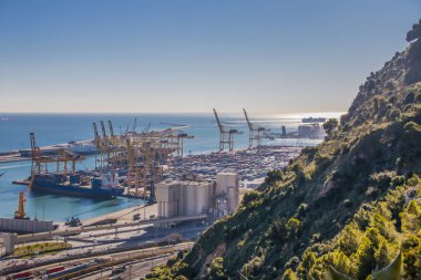 bağlantı noktası Barcelona, Montjuic görünümlerinden renkli Panoraması