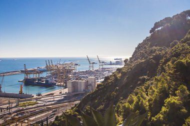 bağlantı noktası Barcelona, Montjuic görünümlerinden renkli Panoraması