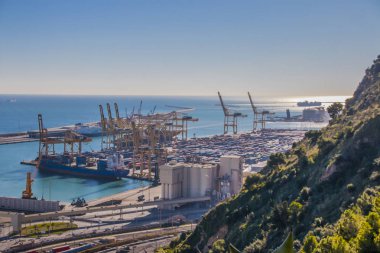 bağlantı noktası Barcelona, Montjuic görünümlerinden renkli Panoraması