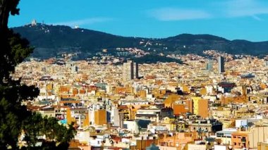 renkli panorama Barcelona, Montjuic göster