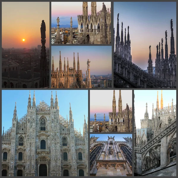 Milan manzaraları fotoğraf kolaj. İtalya.