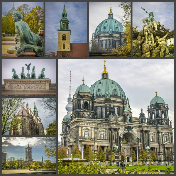 베를린 독일의 명소의 콜라주 — 스톡 사진