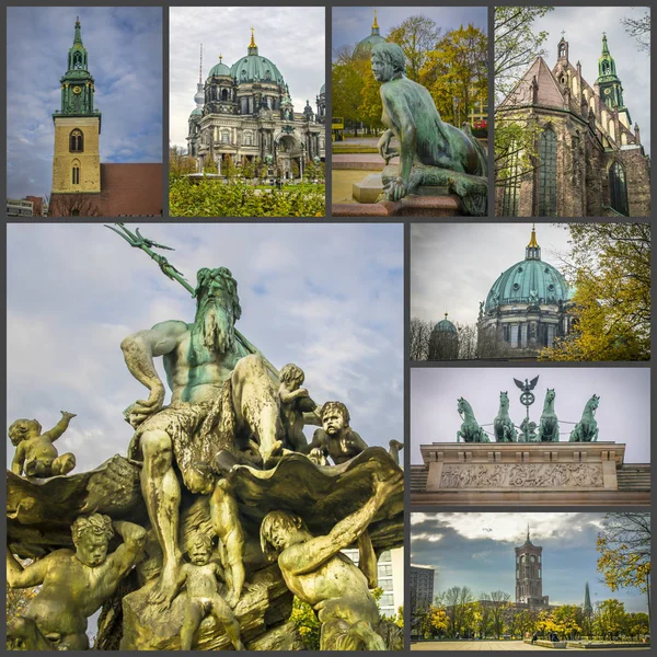 베를린 독일의 명소의 콜라주 — 스톡 사진