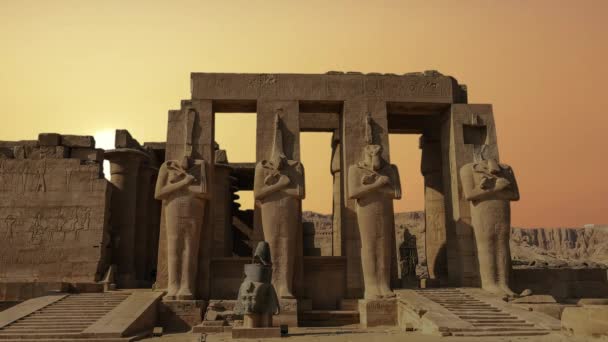 Ruinas Del Hermoso Templo Antiguo Karnak Luxor — Vídeos de Stock